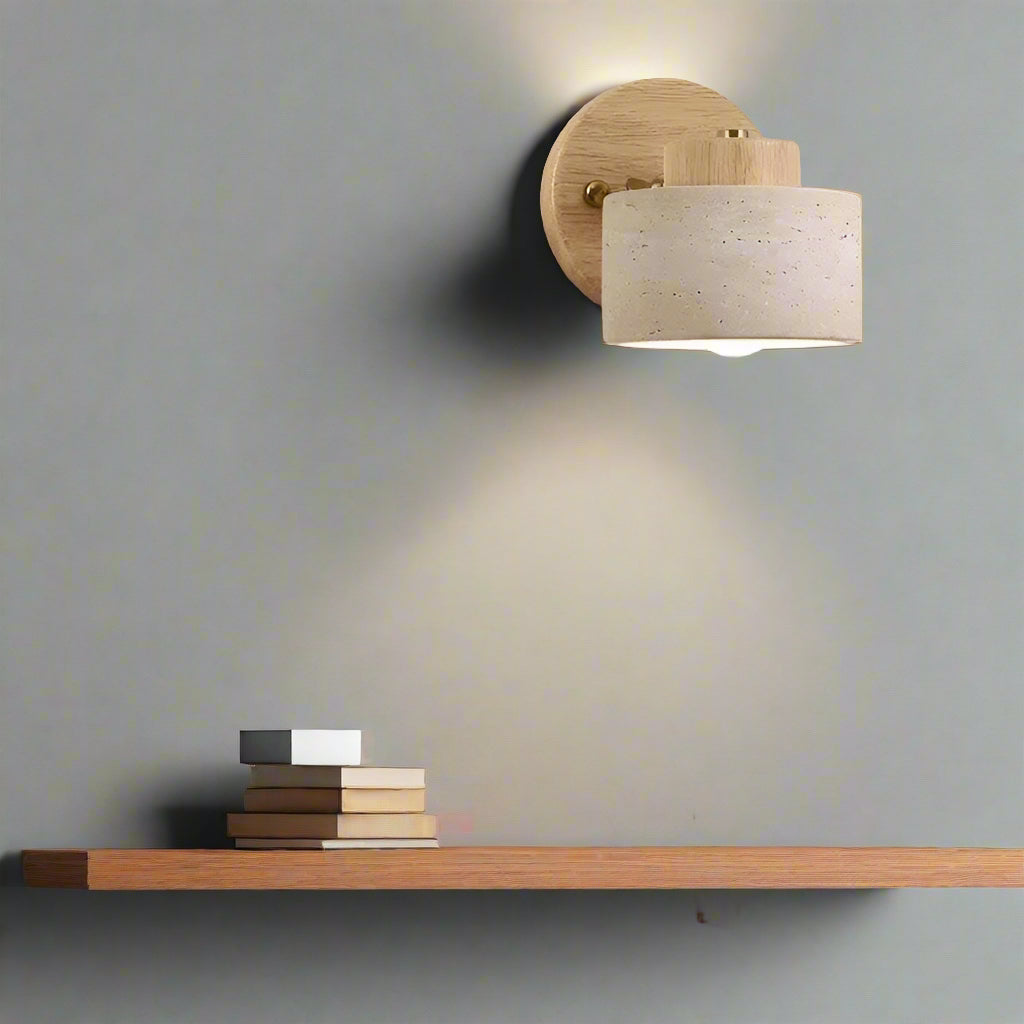 Study Reading Minimalist Travertine Stone Wall Light
