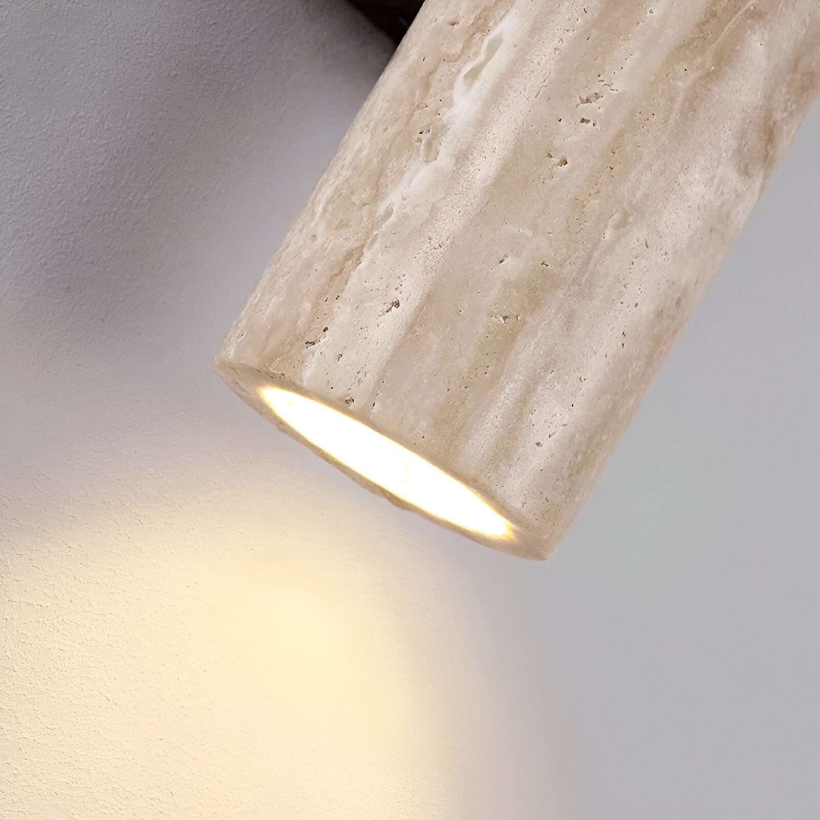 Japandi Tube Travertine Stone Minimalist Wall Light