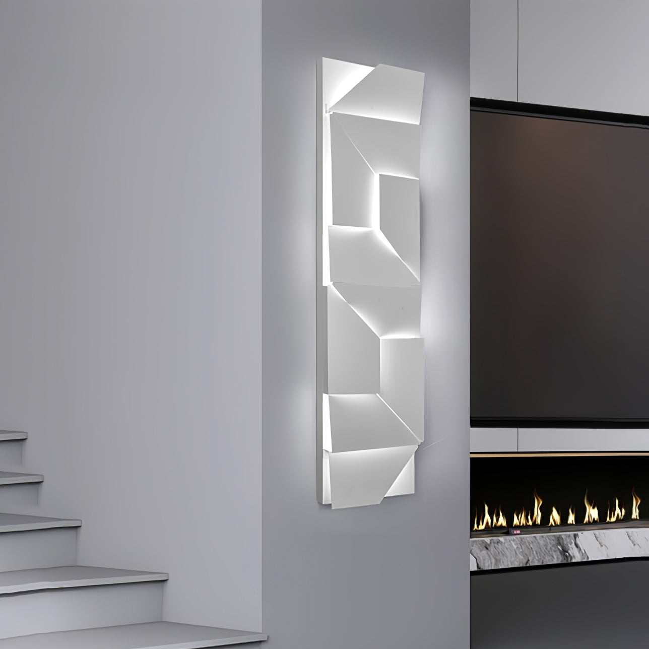 The Geometry of Silence Minimalist Aluminum Wall Light