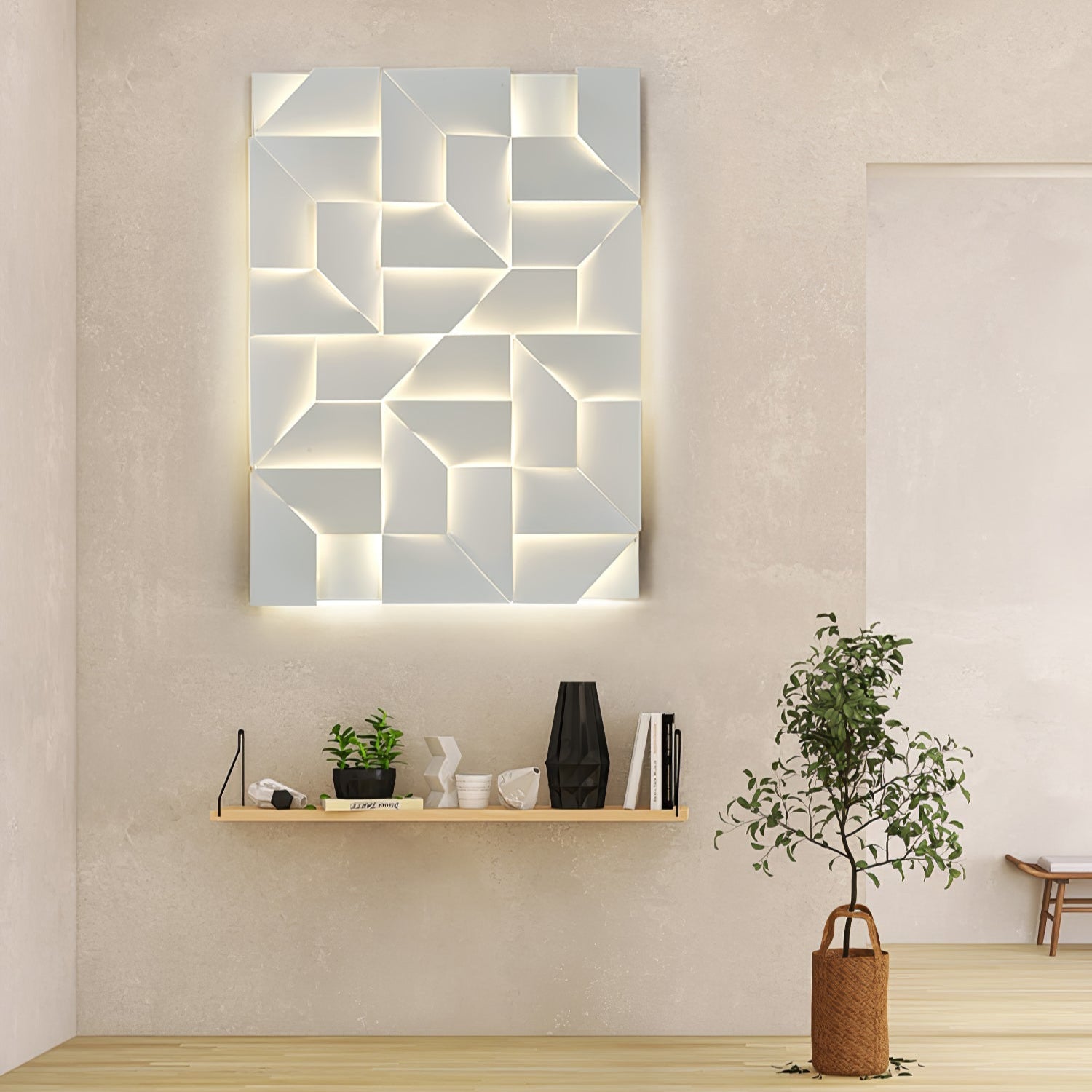 The Geometry of Silence Minimalist Aluminum Wall Light