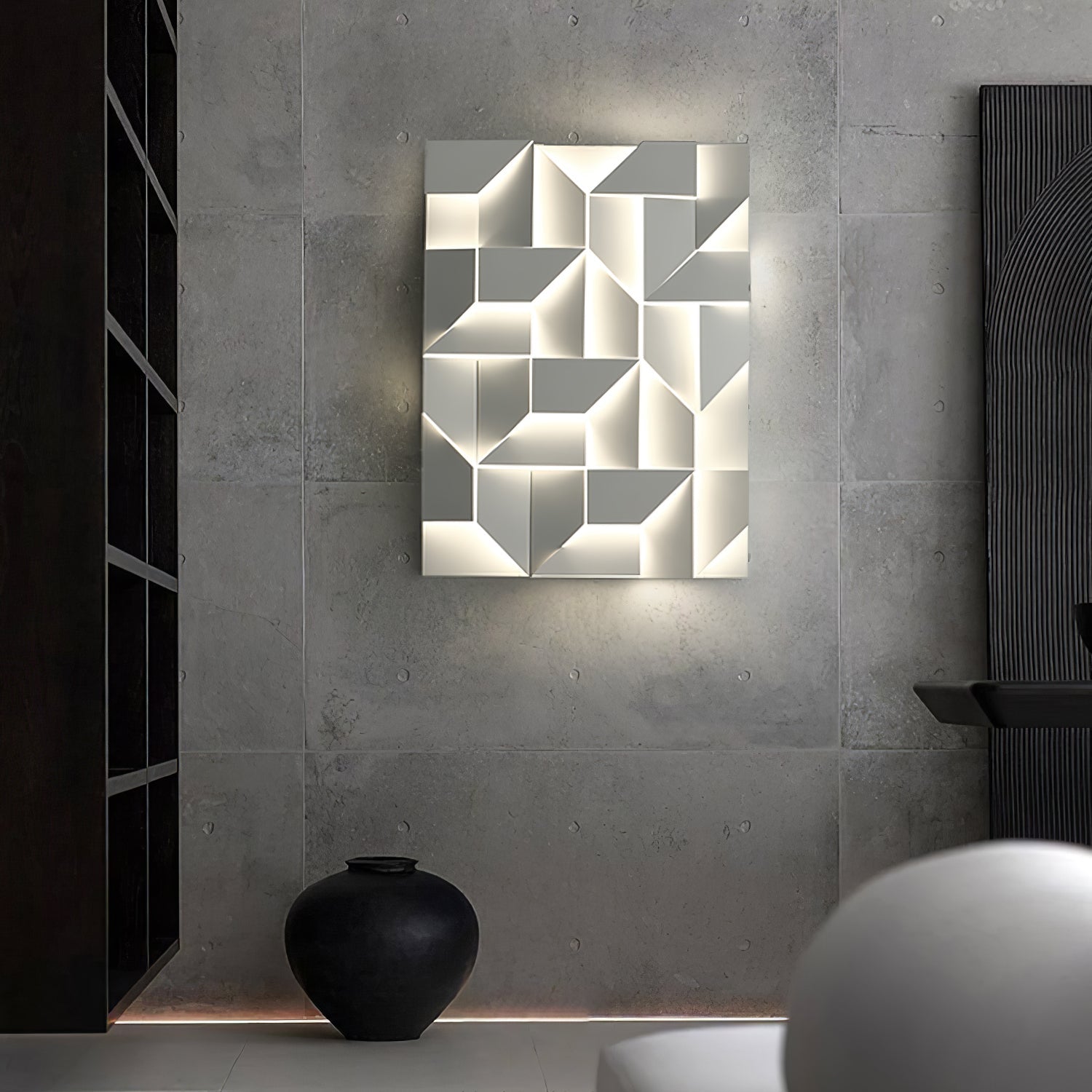 The Geometry of Silence Minimalist Aluminum Wall Light