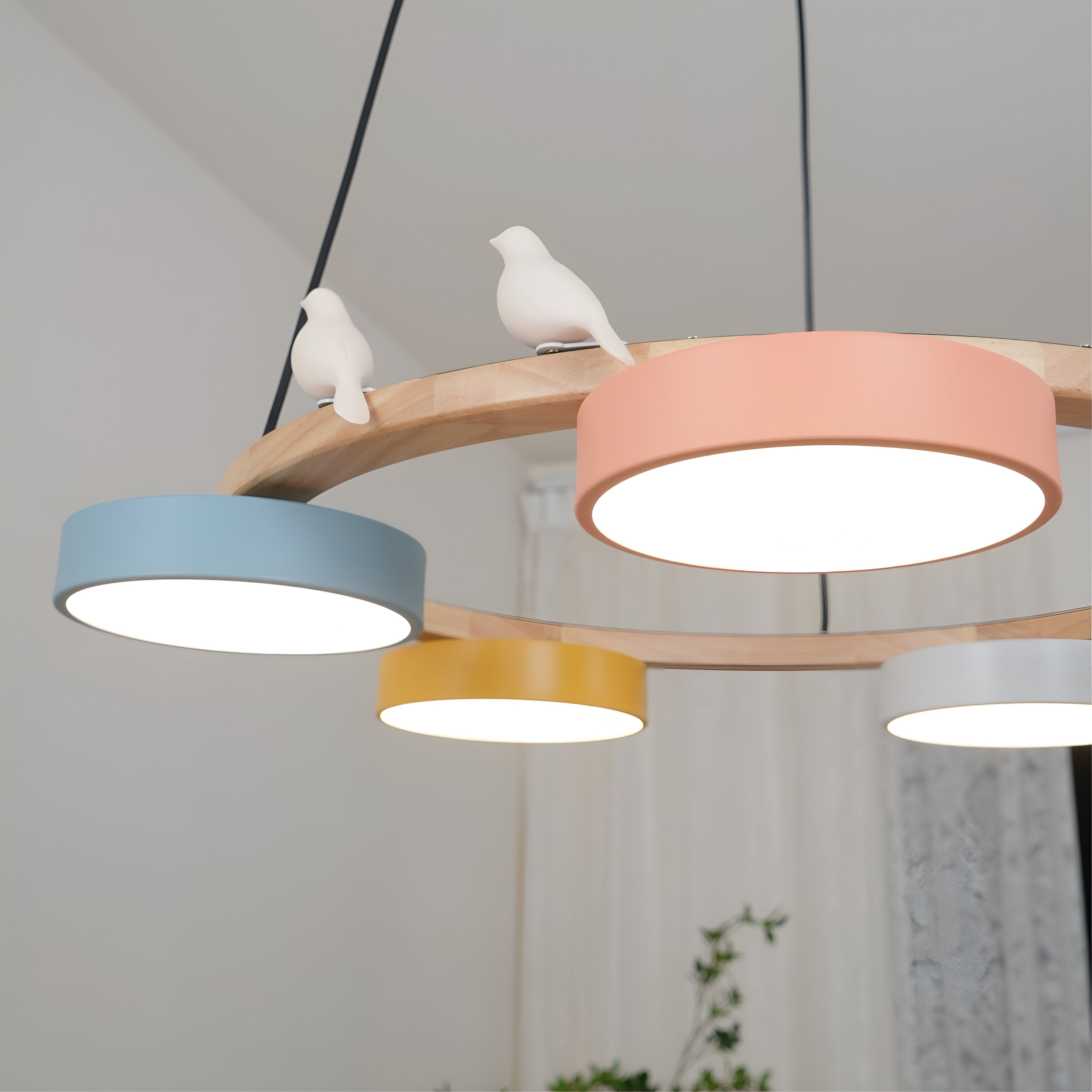 Sienna Nordic Acrylic Bird Round Pendant Light
