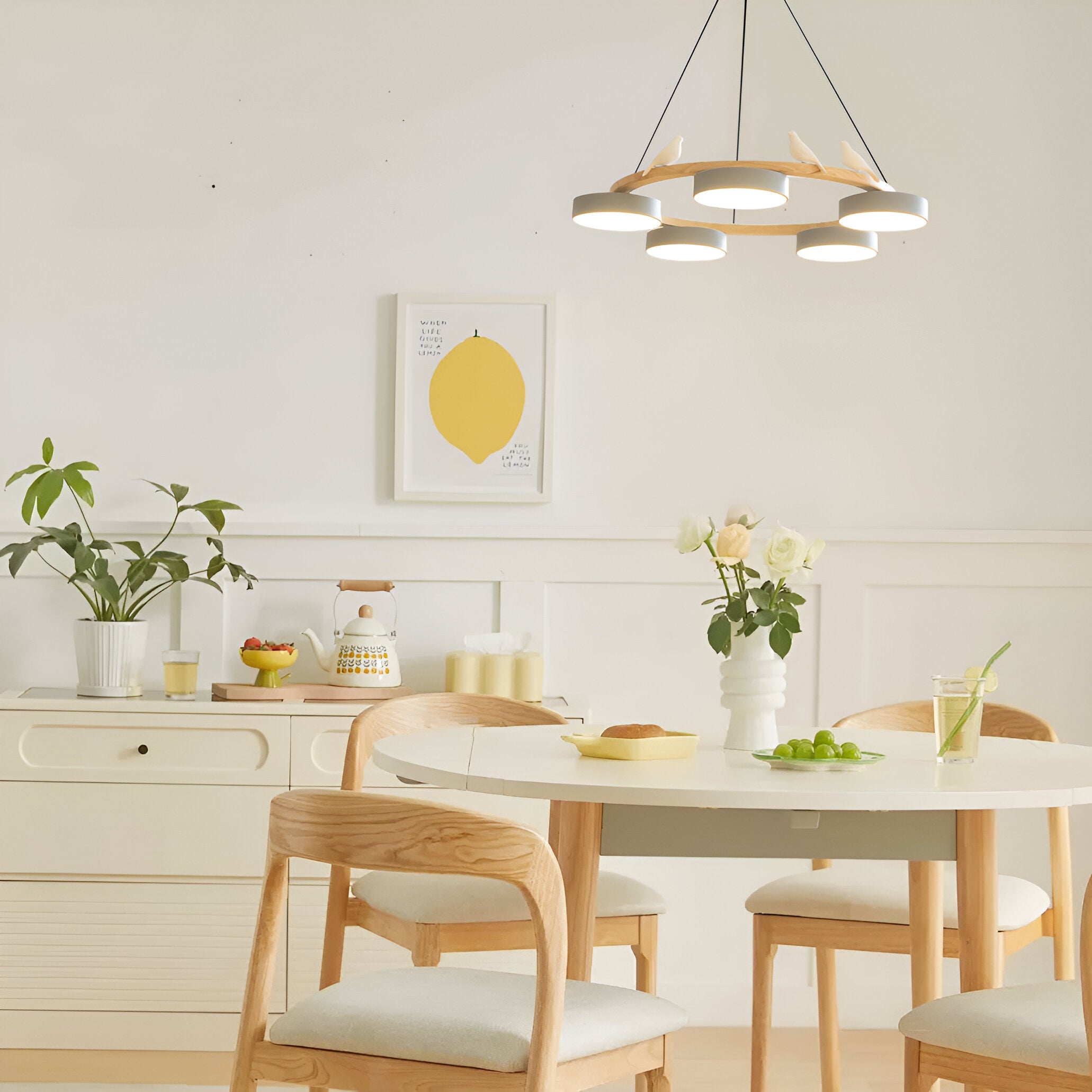 Sienna Nordic Acrylic Bird Round Pendant Light