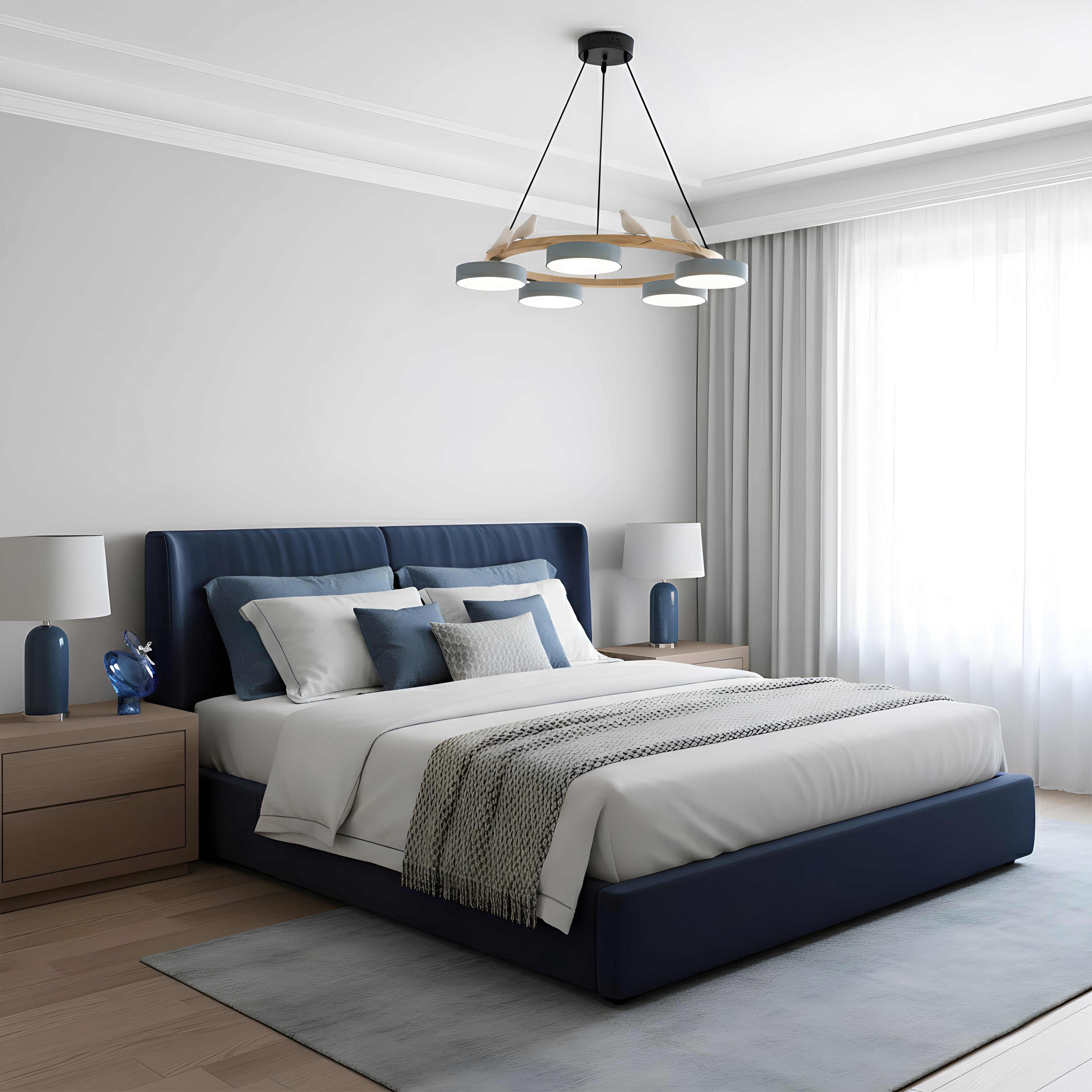 Sienna Nordic Acrylic Bird Round Pendant Light