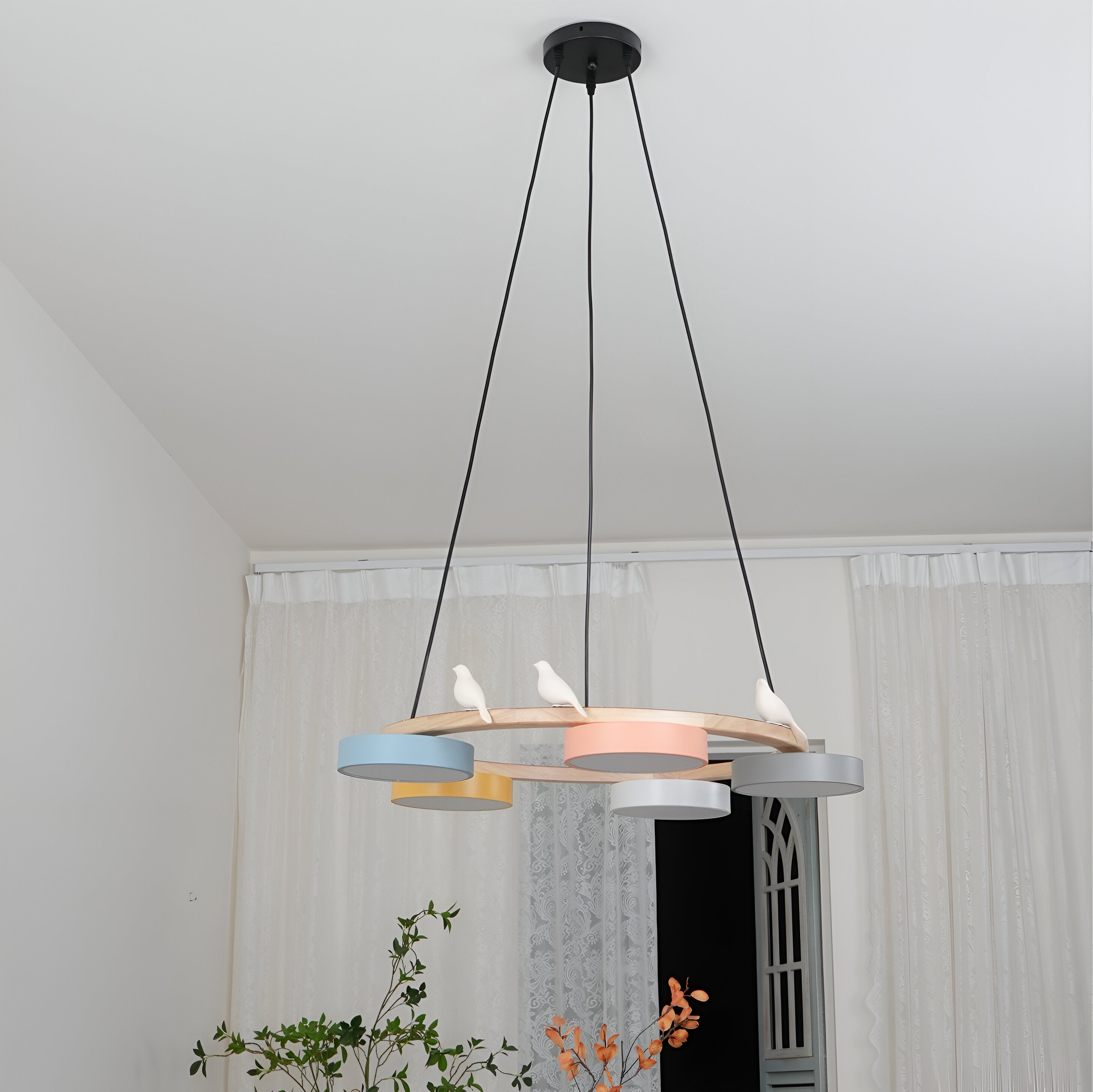 Sienna Nordic Acrylic Bird Round Pendant Light