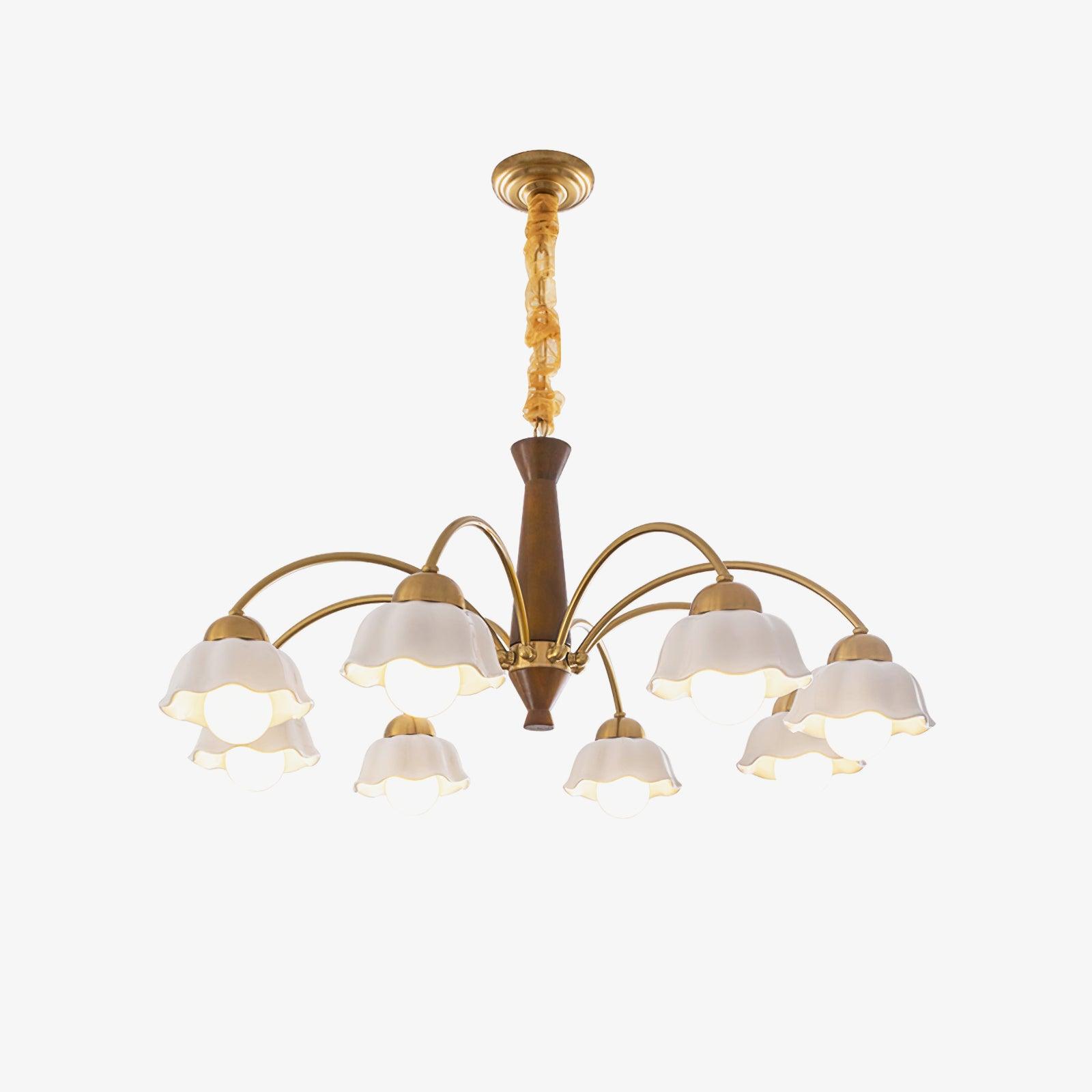 Vittorio Mid Century Copper Ceramic Chandelier