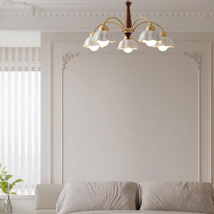 Vittorio Mid Century Copper Ceramic Chandelier