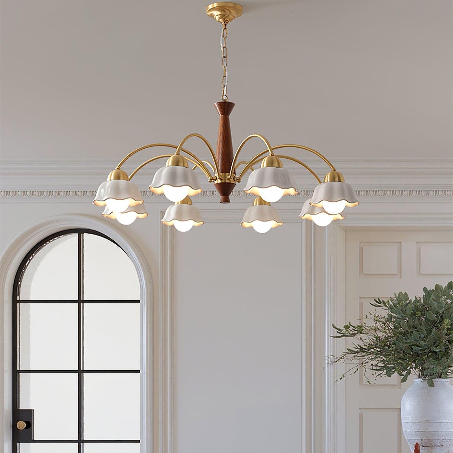 Vittorio Mid Century Copper Ceramic Chandelier