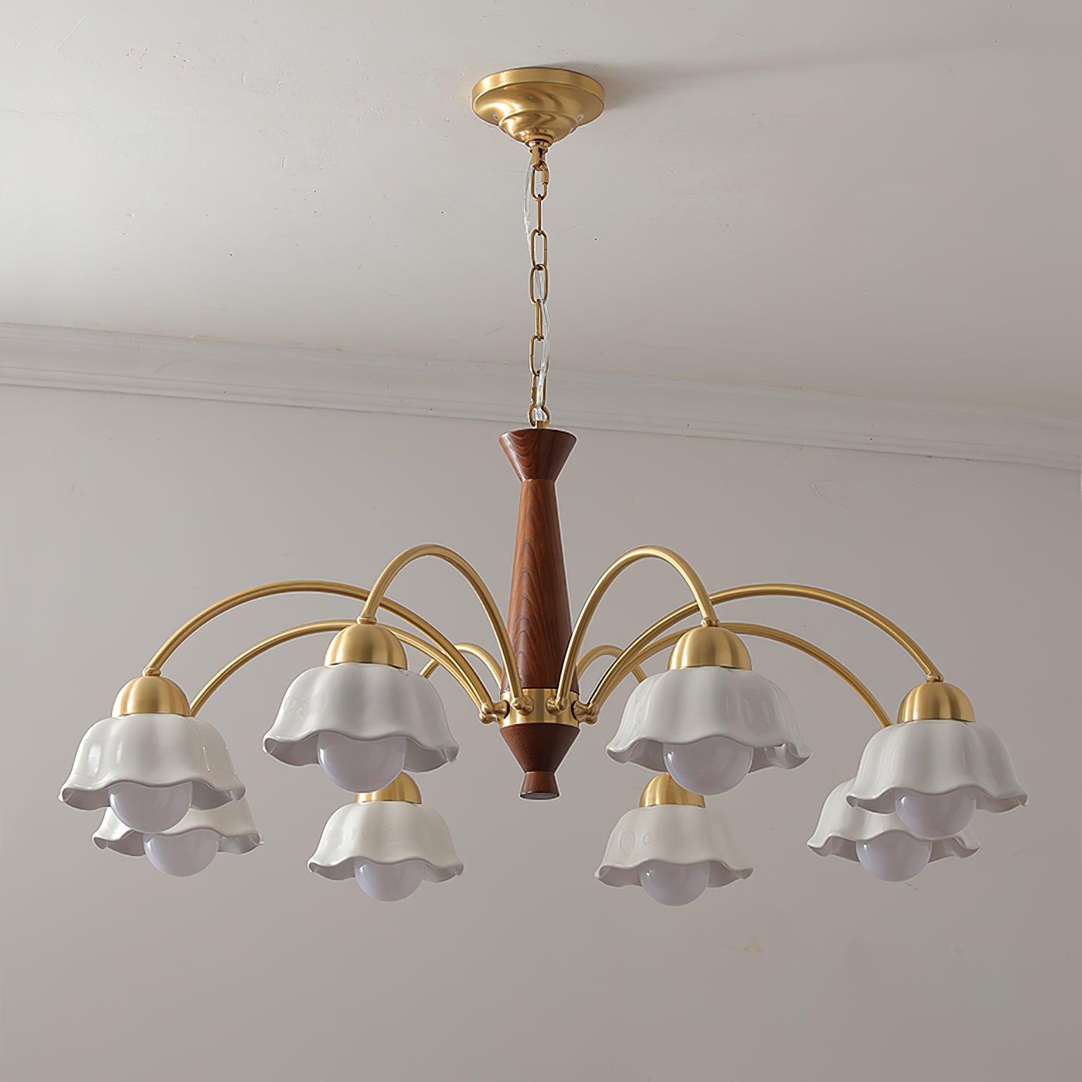 Vittorio Mid Century Copper Ceramic Chandelier