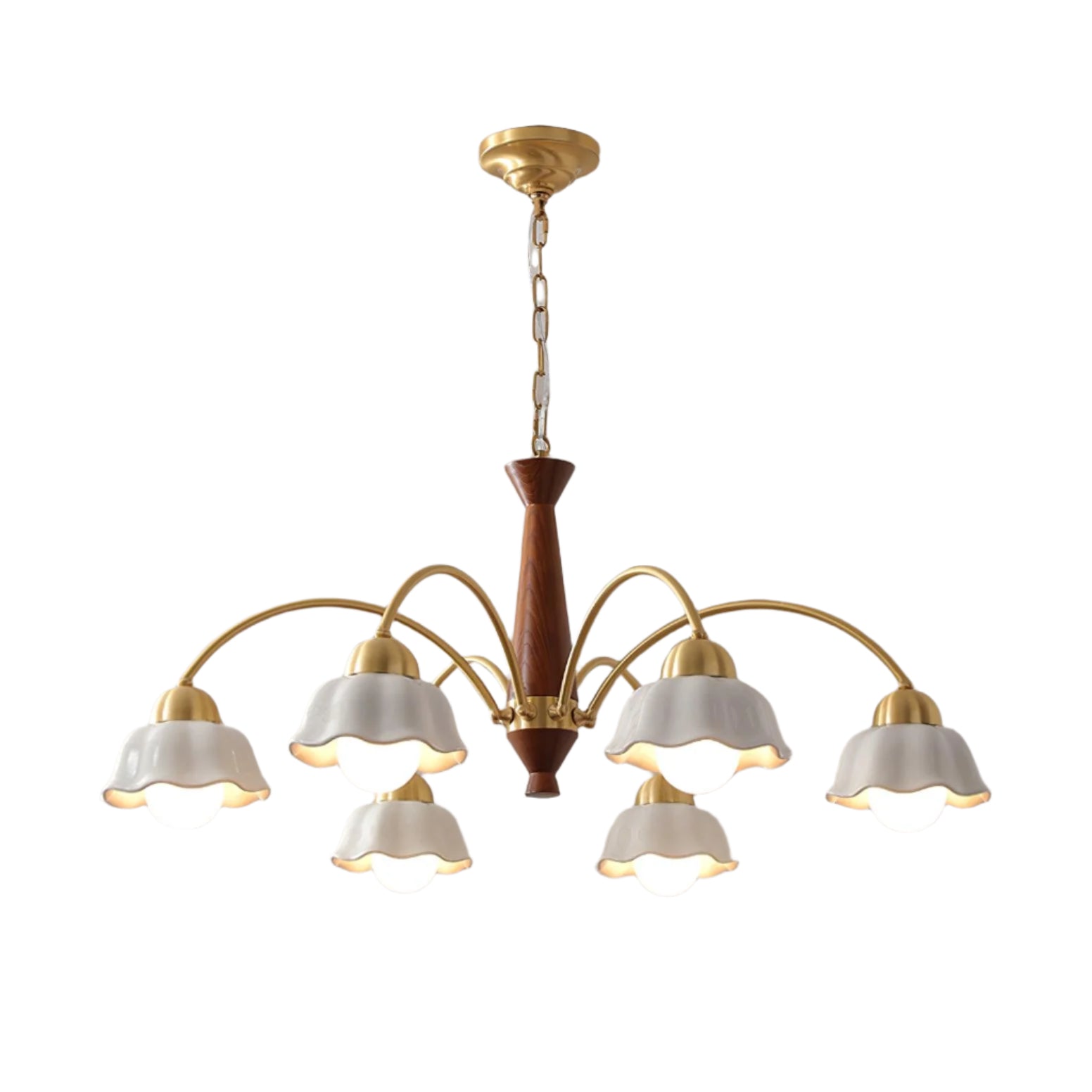 Vittorio Mid Century Copper Ceramic Chandelier