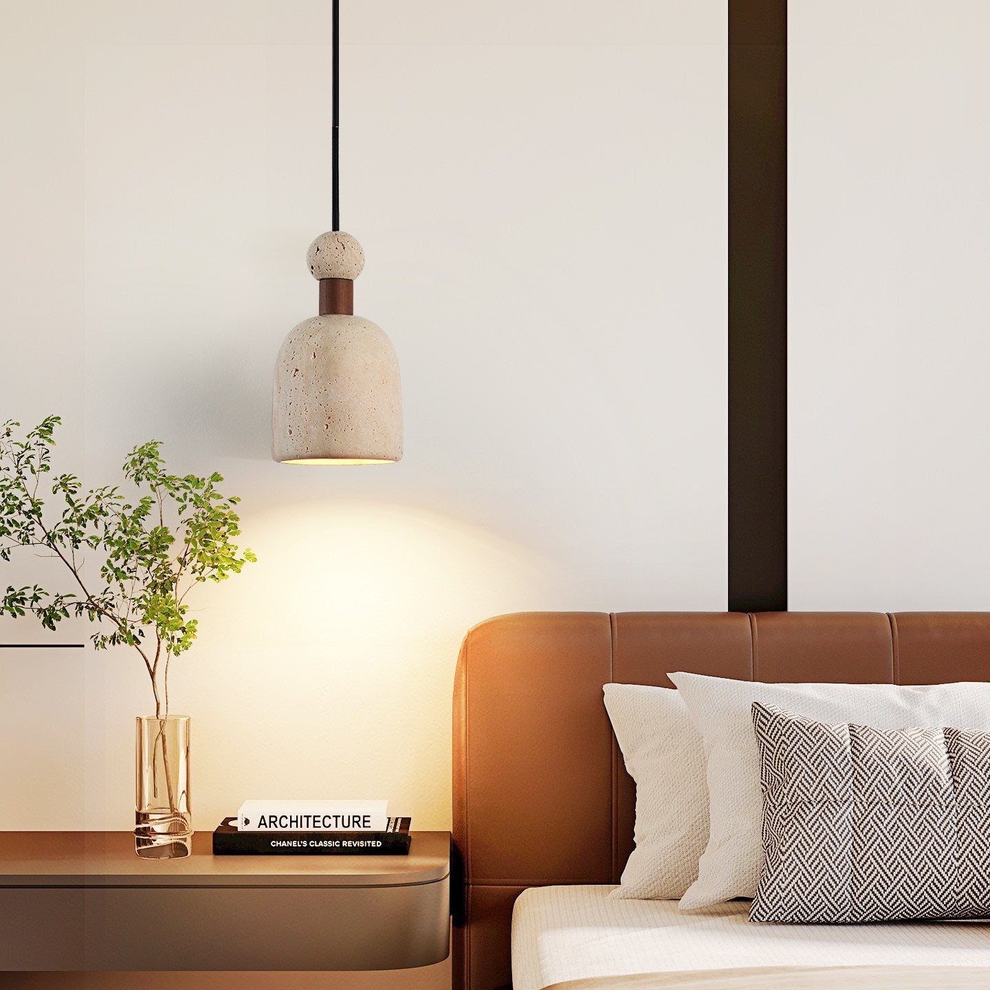 Aris Modern Travertine Pendant Light
