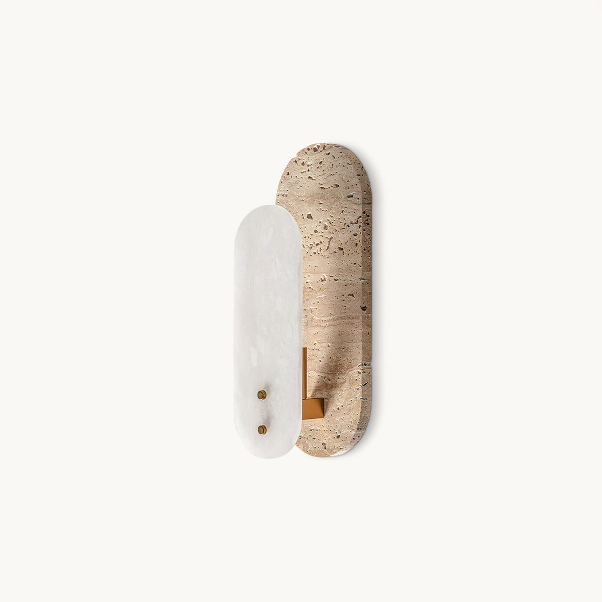 Sigrid Japandi Travertine Wall Light on white background