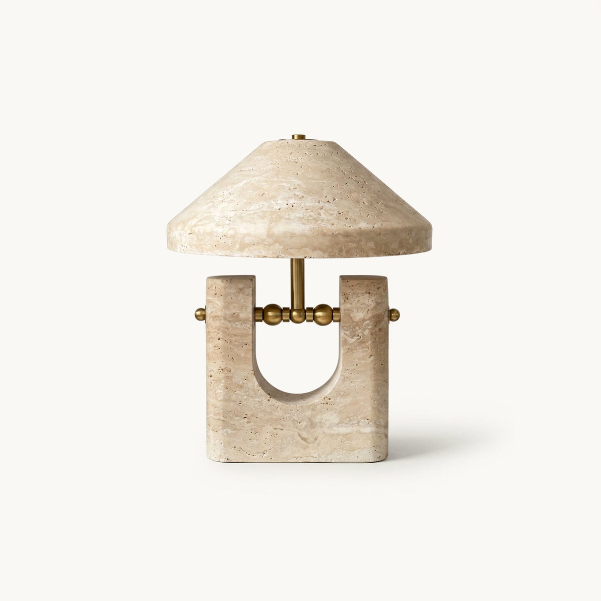 Liv Japandi Travertine Table Lamp on white background
