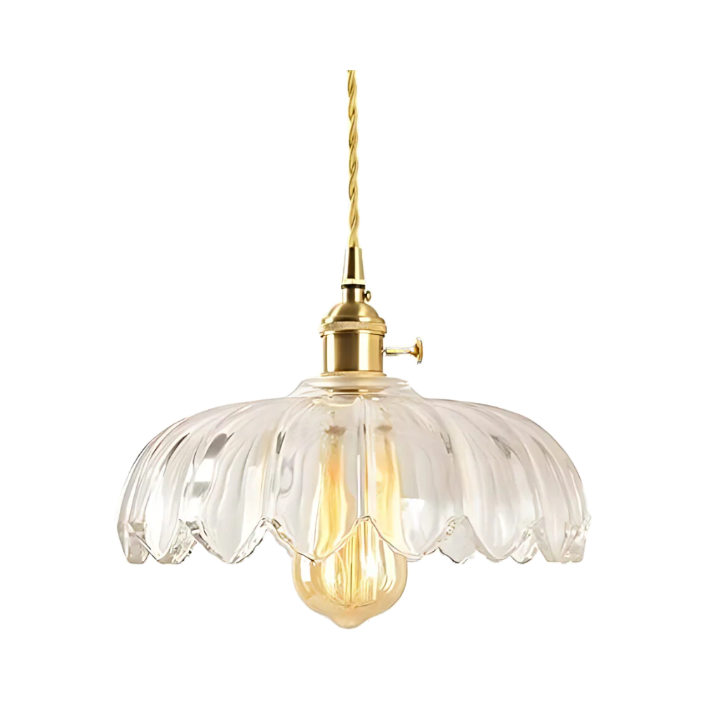 Emerald Lotus Retro Glass Ceiling Light