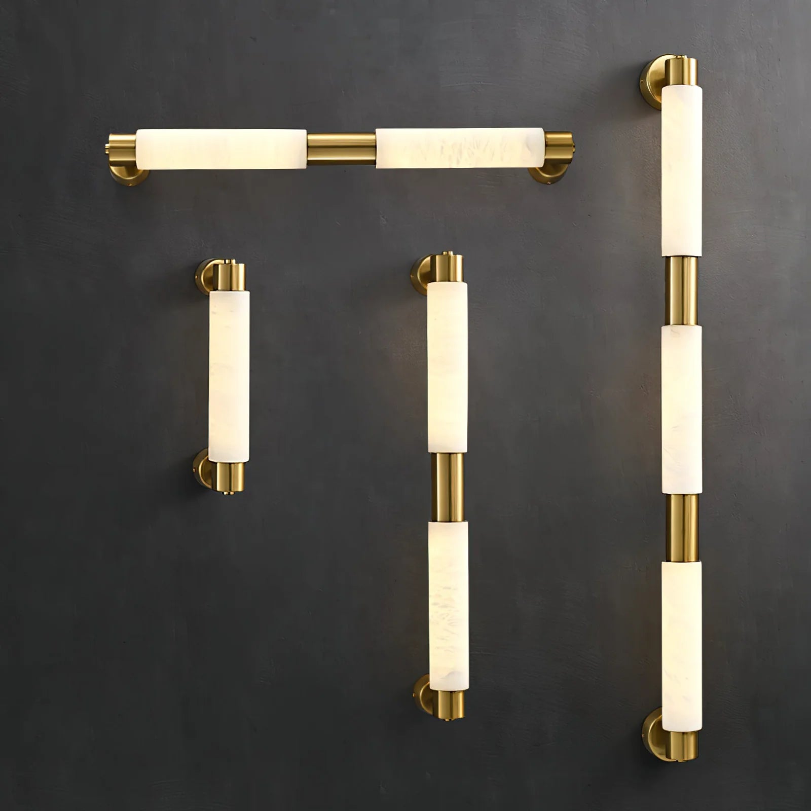 Soléa Tube Alabaster Minimalist Wall Lamp