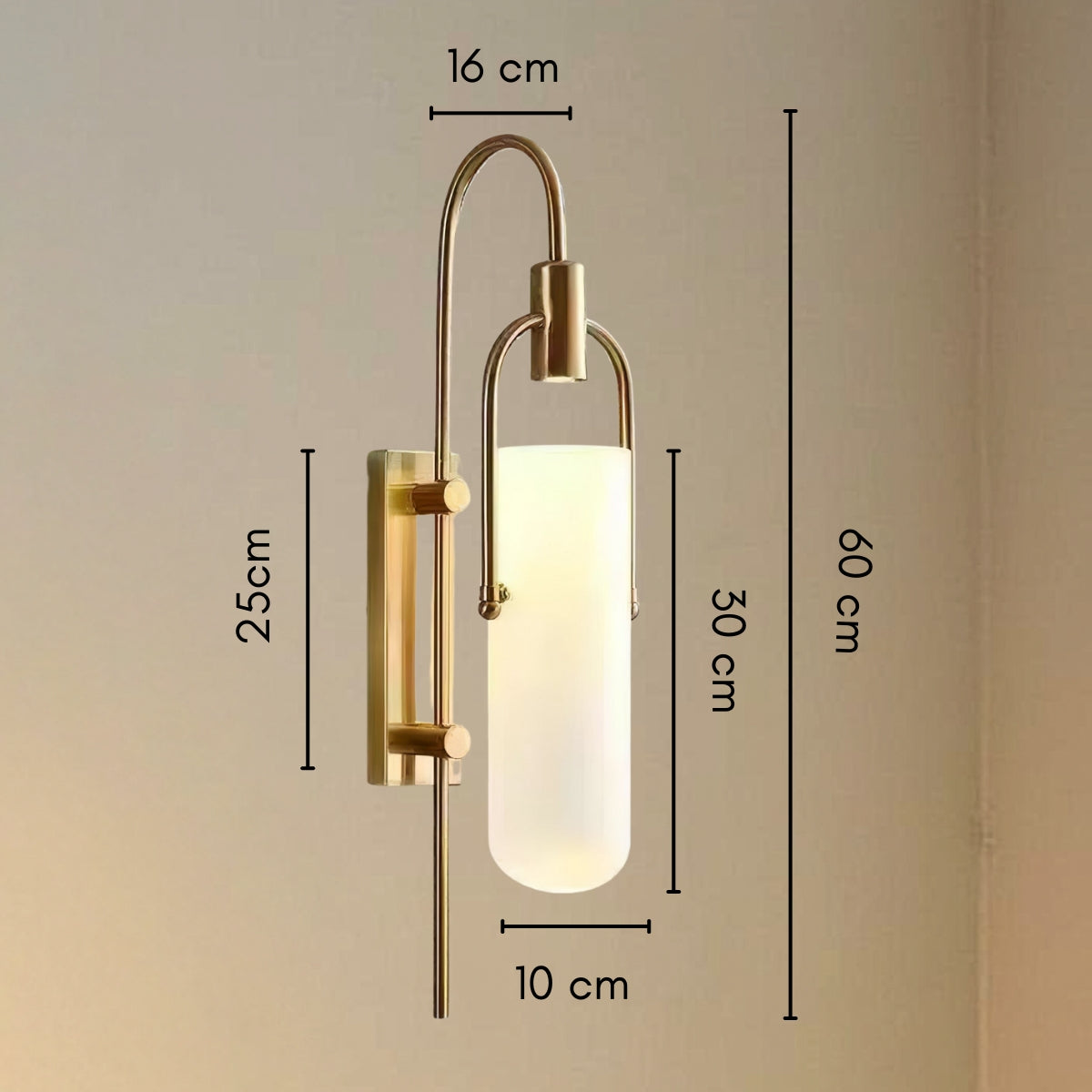 Verta Industrial Glass Wall Light