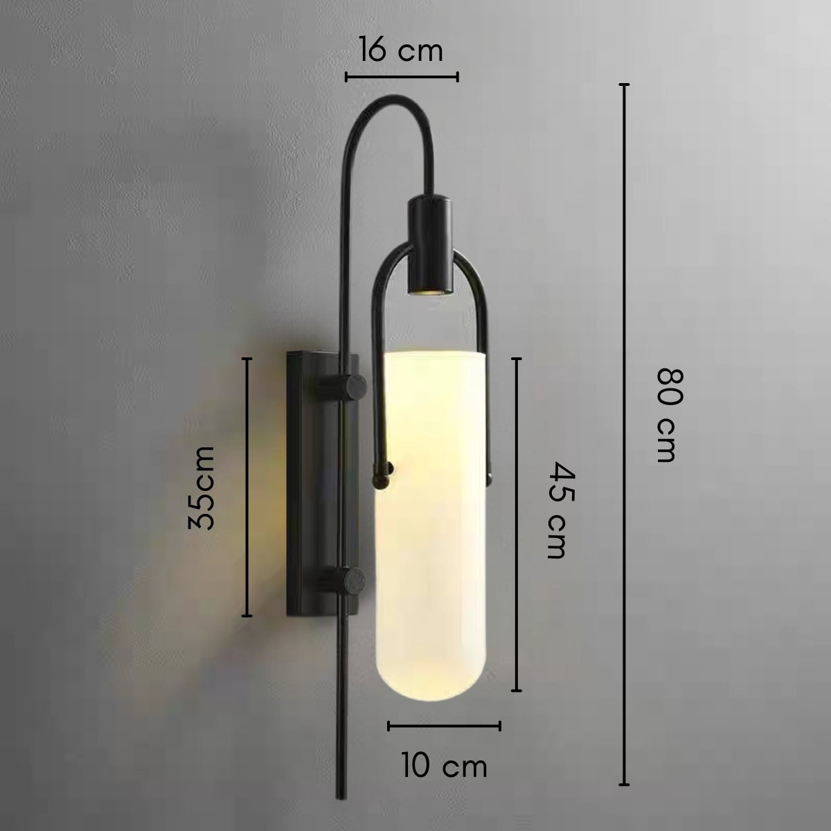 Verta Industrial Glass Wall Light