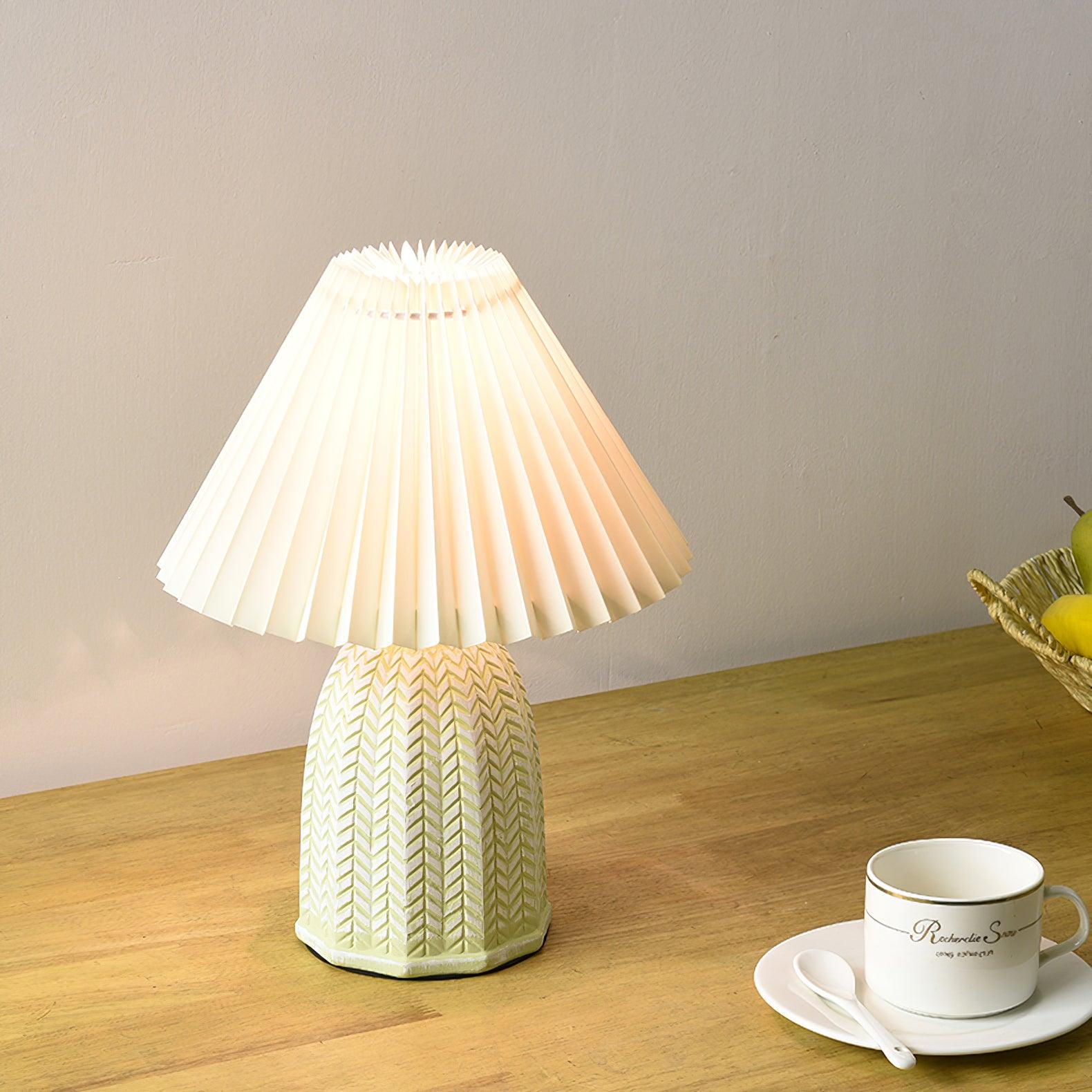 Elowen Vintage Pleated Ceramic Table Lamp
