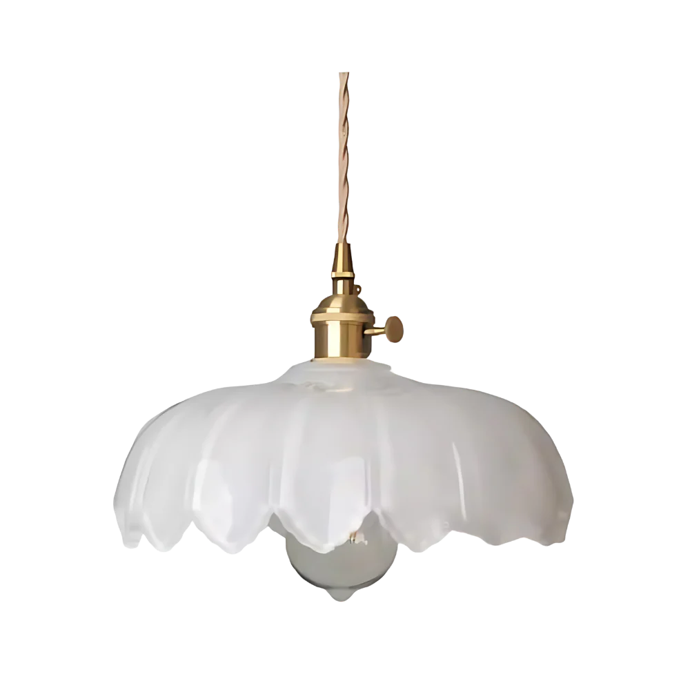 Emerald Lotus Retro Glass Ceiling Light
