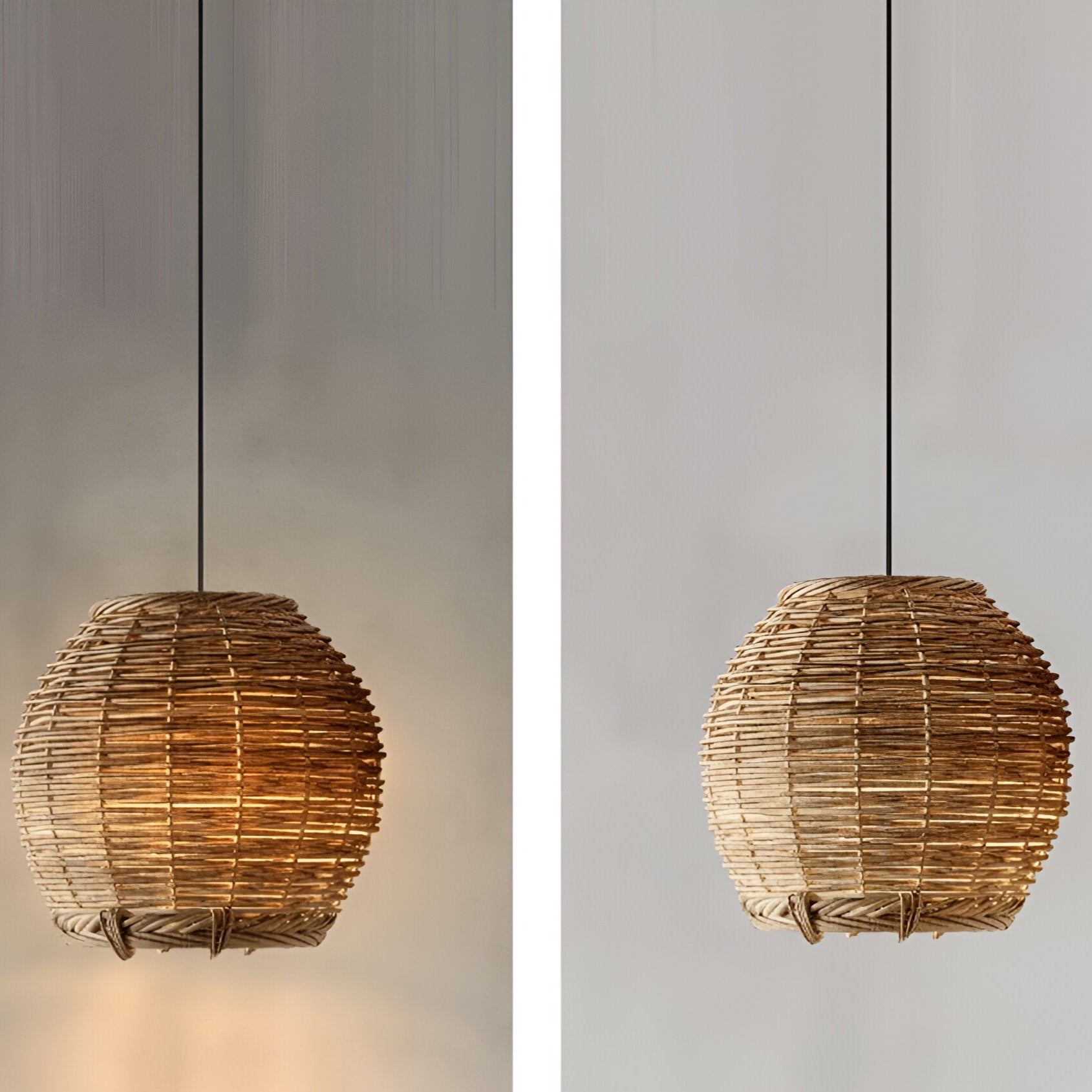 Wabi-Sabi Style Boho Rattan Pendant Light