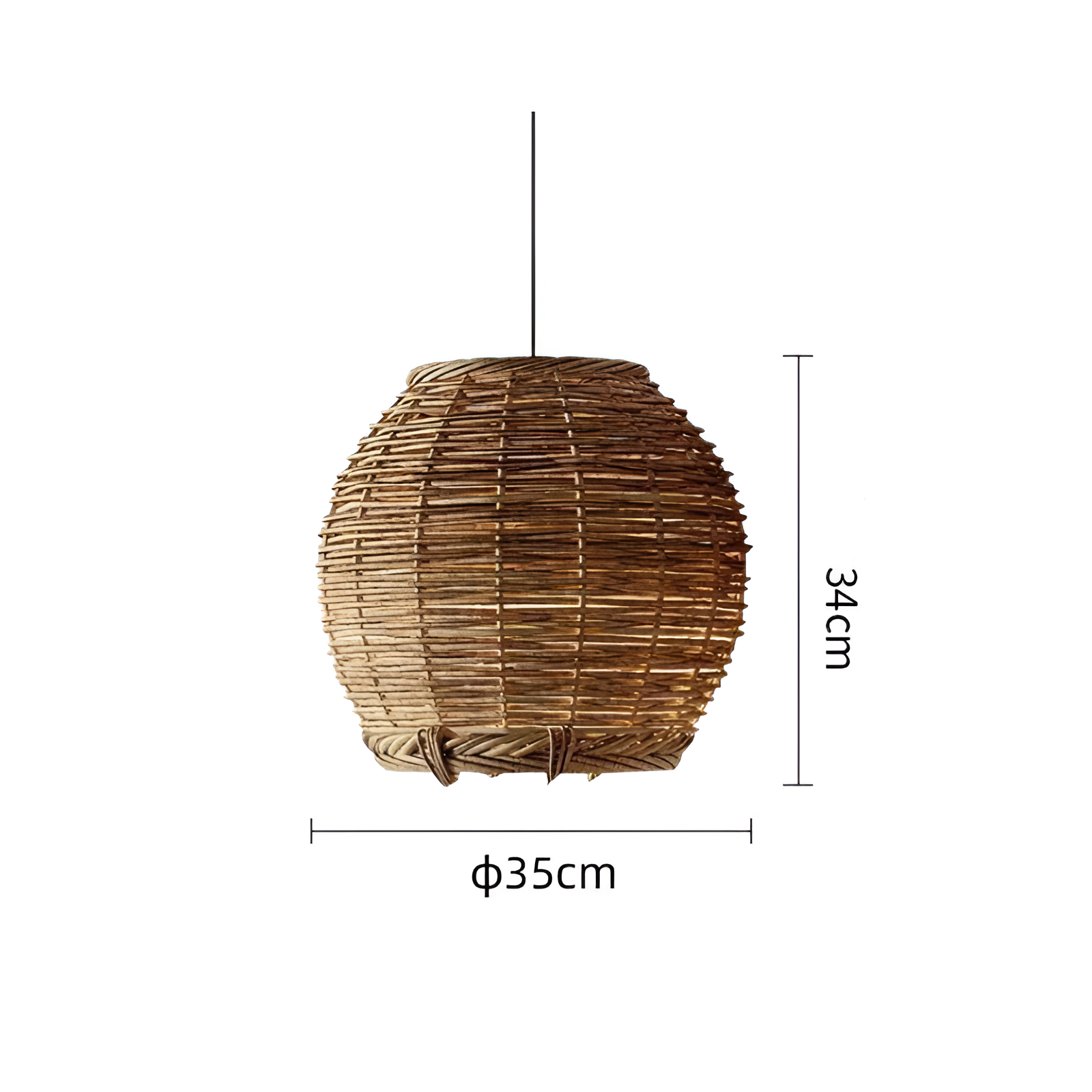 Wabi-Sabi Style Boho Rattan Pendant Light