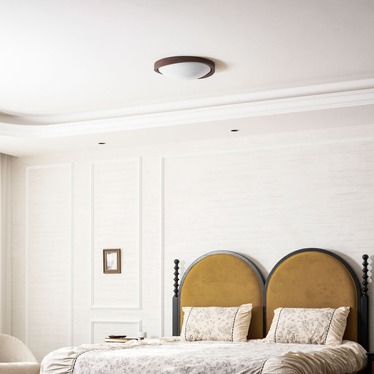 Althea Modern Wood & Acrylic Curved Edge LED Ceiling Light