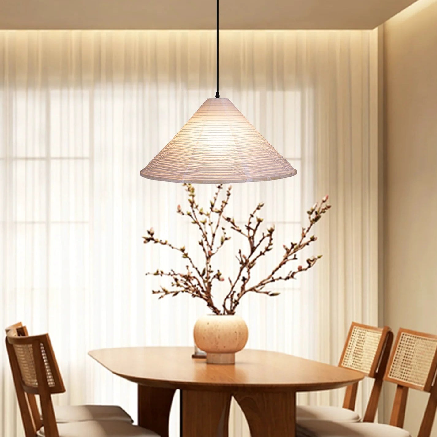 Shoto Serenity Washi Paper Japandi Pendant Light