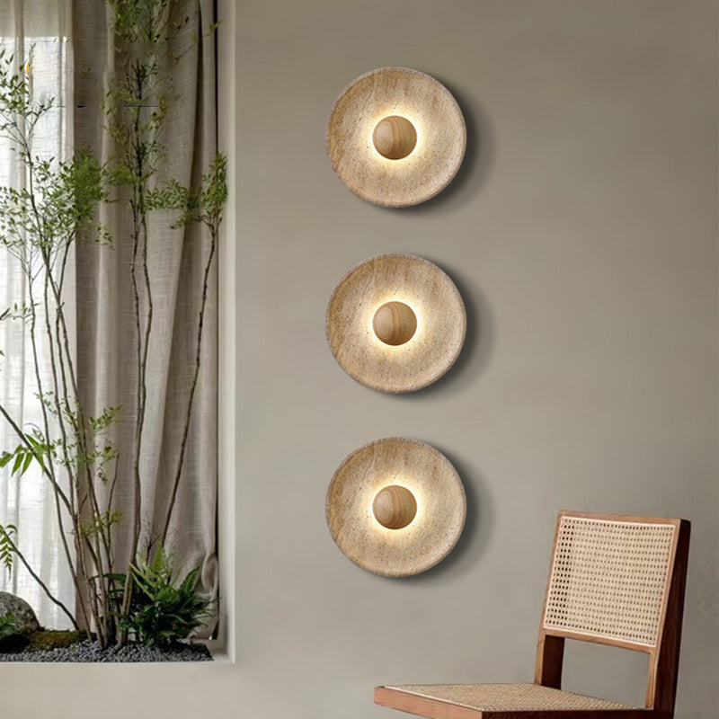 Travertine Stone Wabi Sabi Wall Light