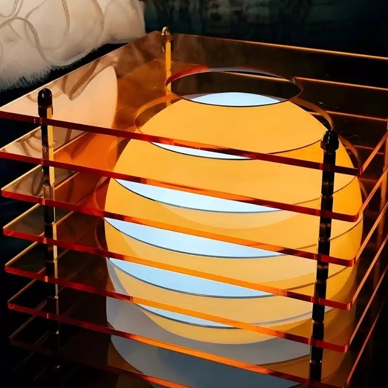 Selene Layered Moon Modern Acrylic Table Lamp