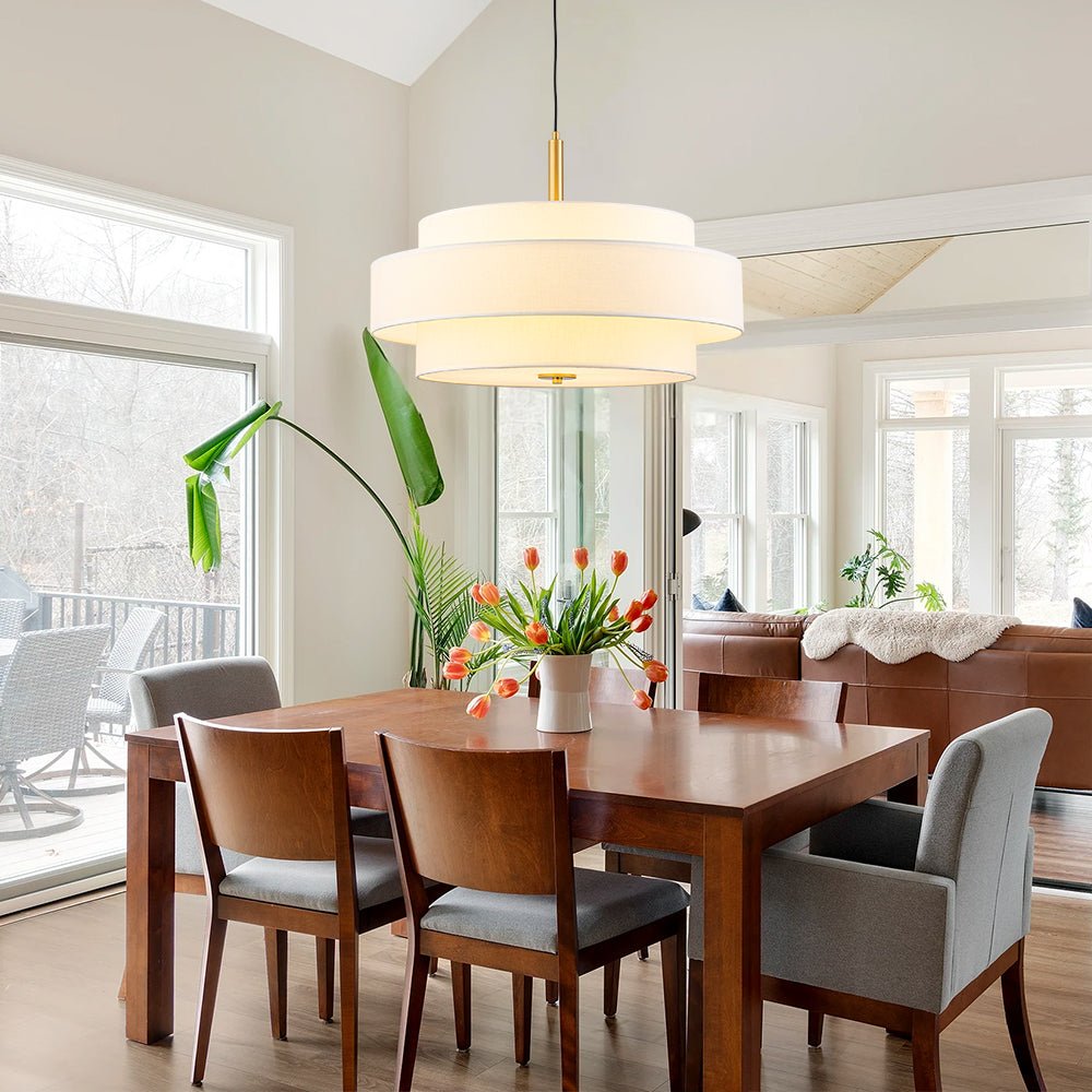 Rowan Tapered Drum Linen Modern Pendant Light