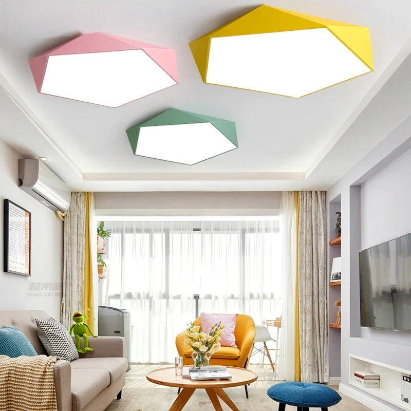 Lampada da soffitto LED pentagonale Macaron