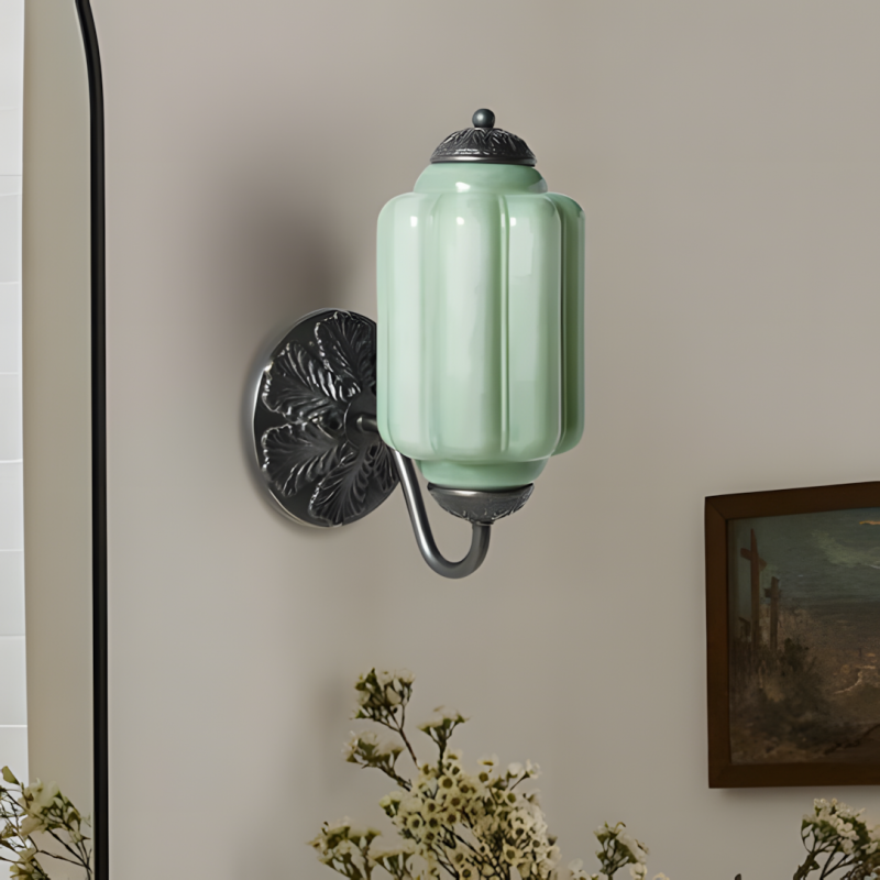 Eloira Vintage Glass Brass Wall Light