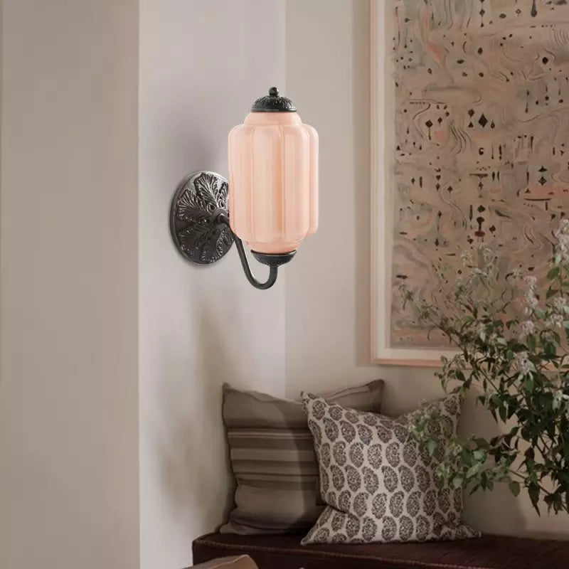 Eloira Vintage Glass Brass Wall Light