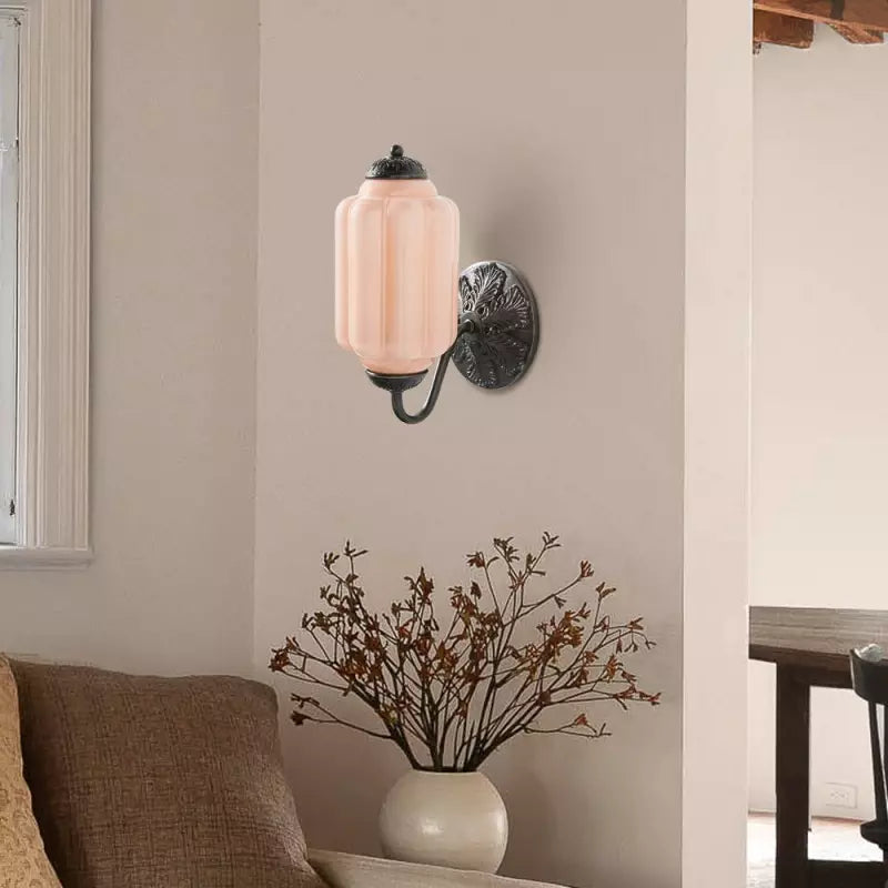 Eloira Vintage Glass Brass Wall Light