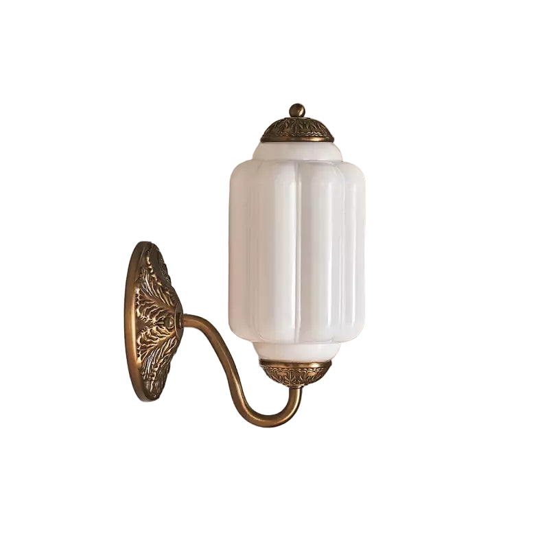 Eloira Vintage Glass Brass Wall Light