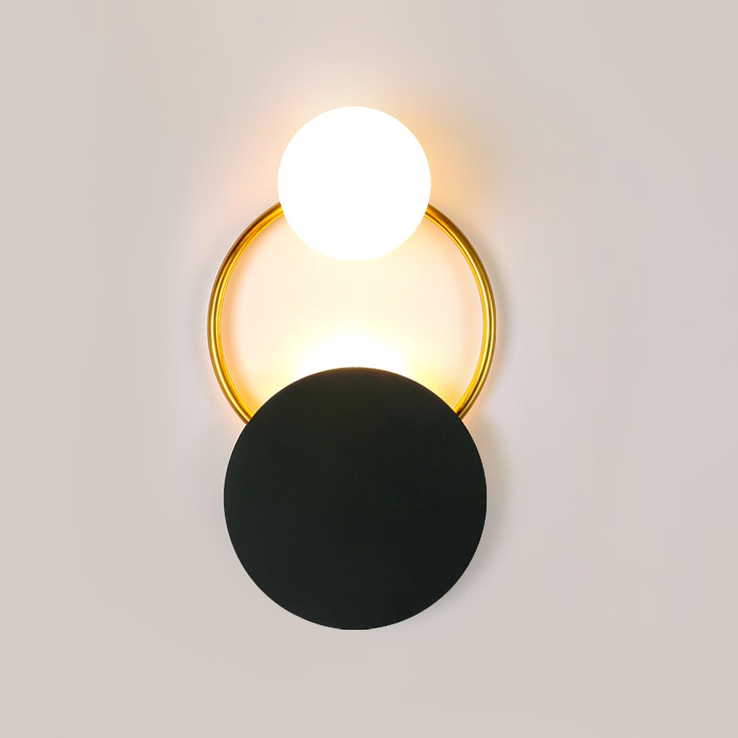 Black Circular Rings Wall Light