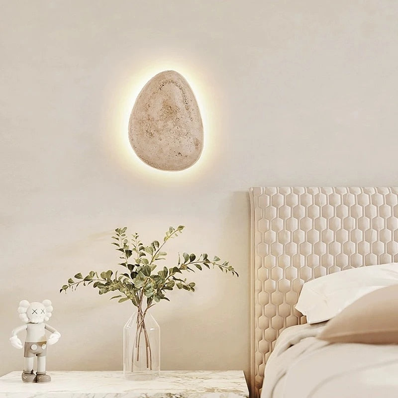 Nordic Beatrice Floating Travertine Stone Wall Light