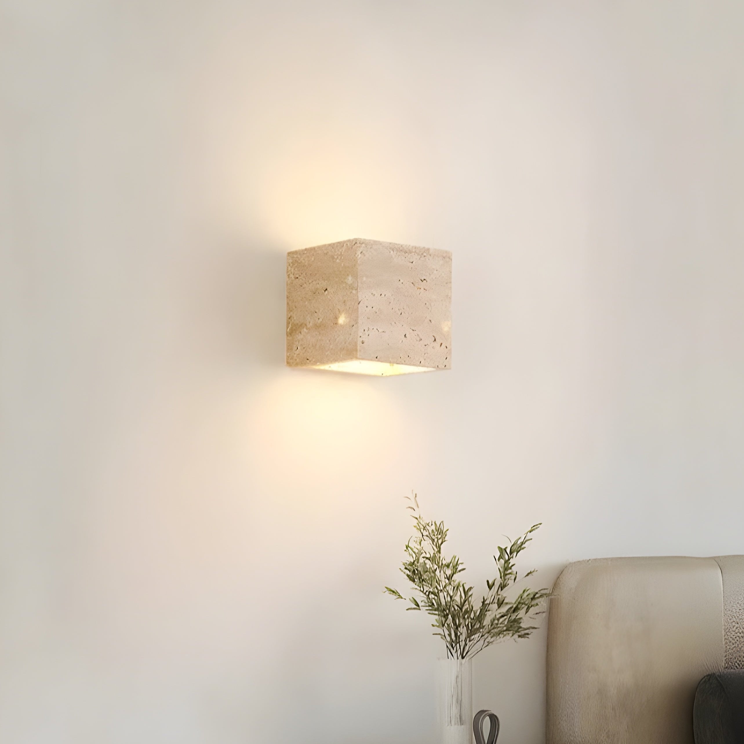 Travertine Stone Minimalist Outdoor LED Wall Light