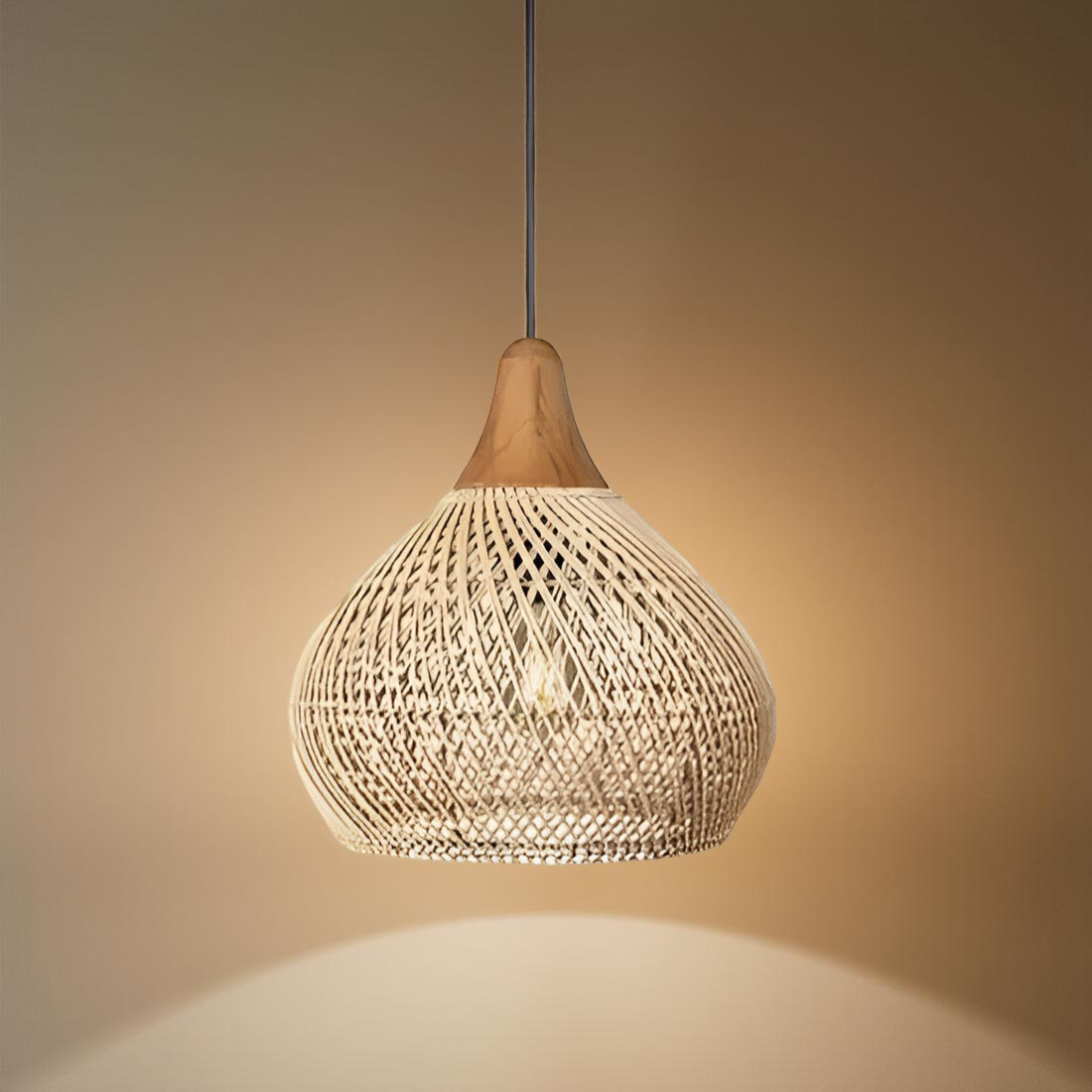 Boho Style Rattan Pendant Light