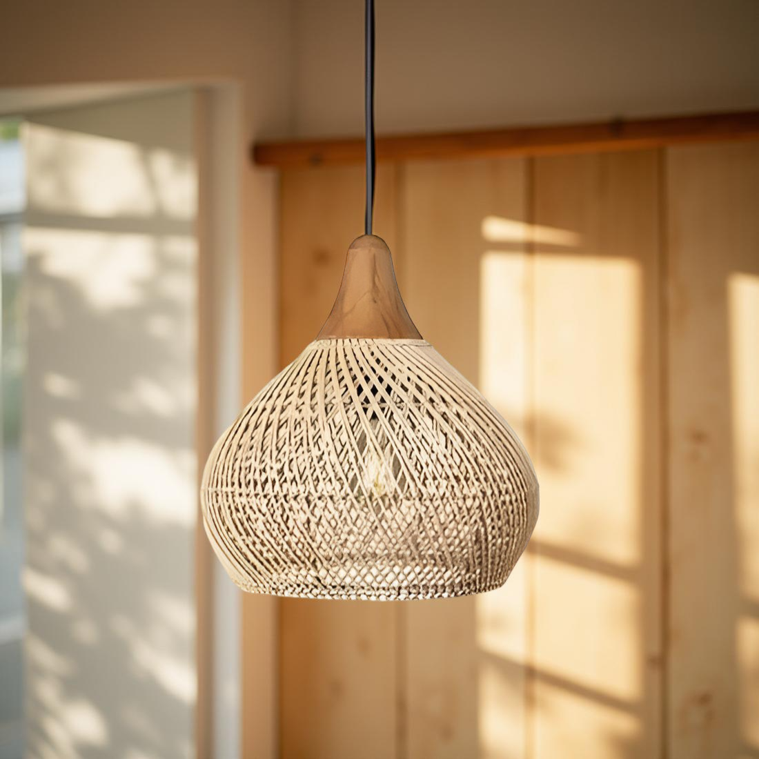Boho Style Rattan Pendant Light