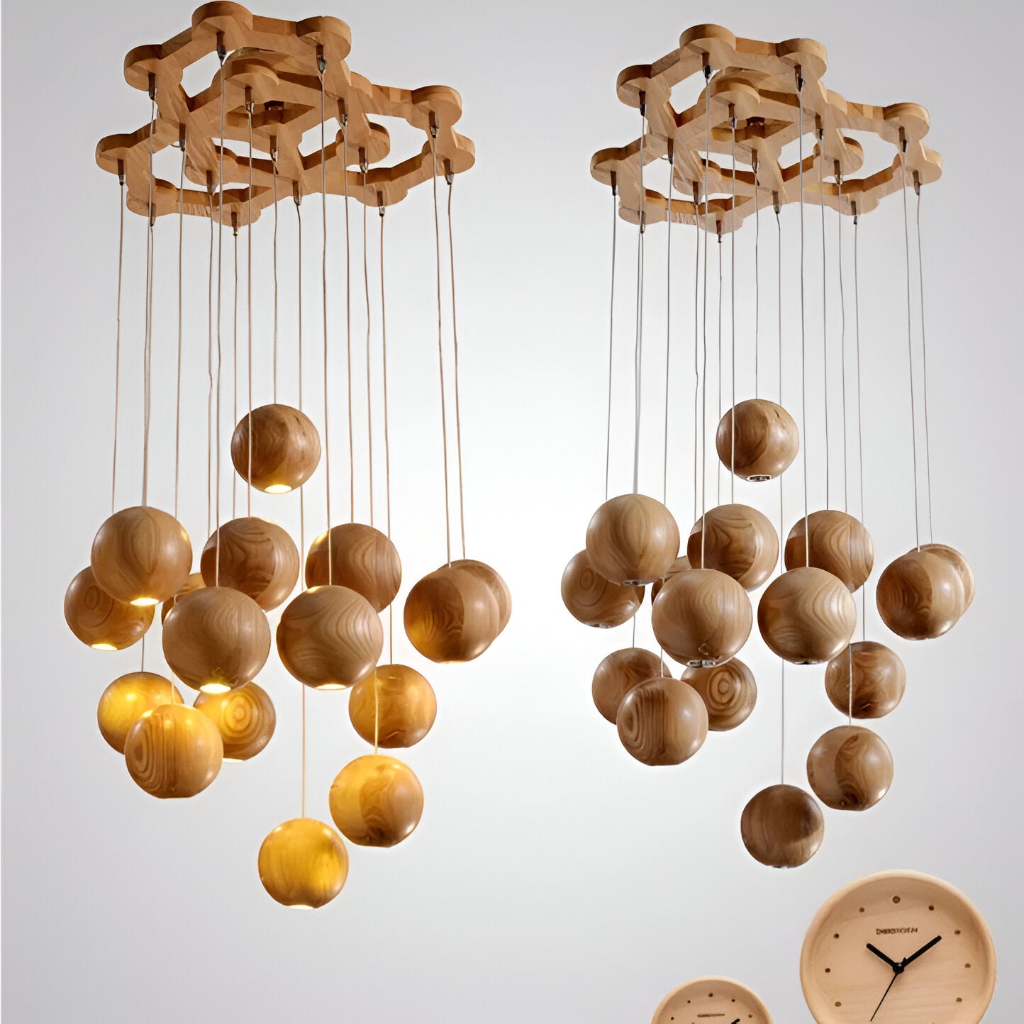 Nordic Natural Wood Milliere LED Pendant Light