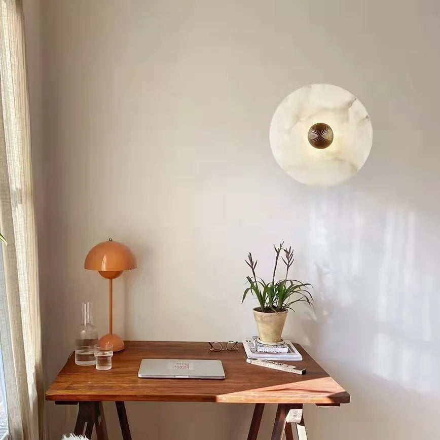 Alabaster Radiance Minimalist Elegance Wall Lamp