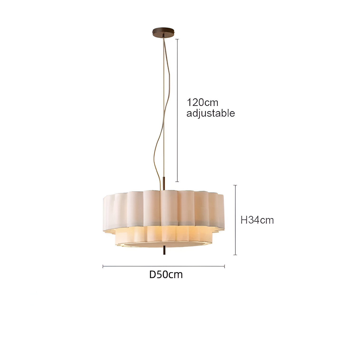 Lampada a sospensione LED regolabile in tessuto Boho