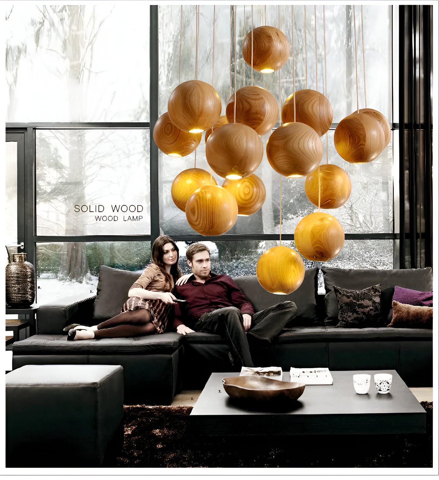 Nordic Natural Wood Milliere LED Pendant Light