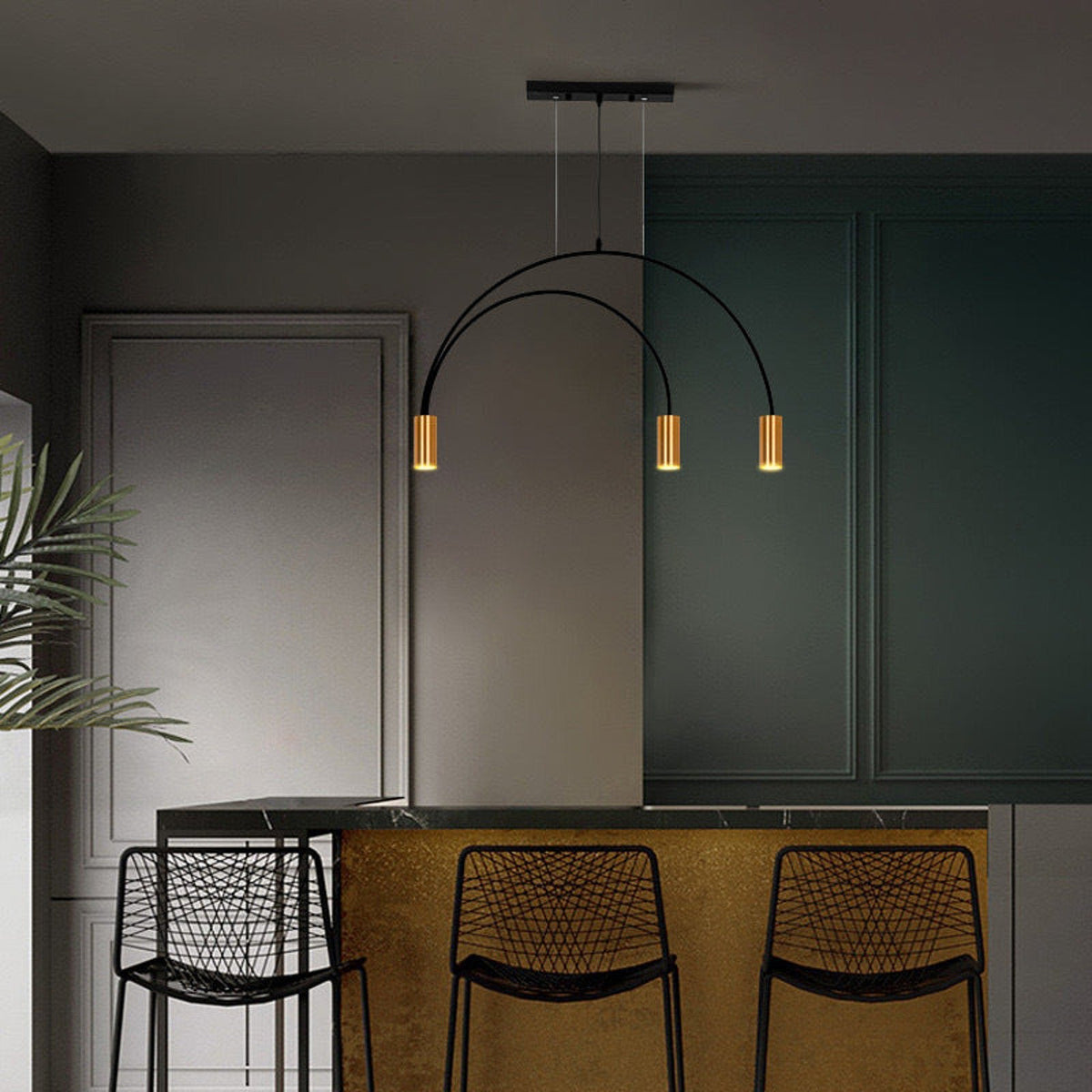 Duetto pendant above a breakfast bar