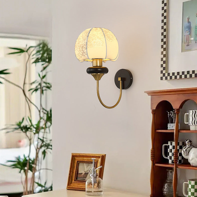 Traditional Pattern Fabric Wall Light