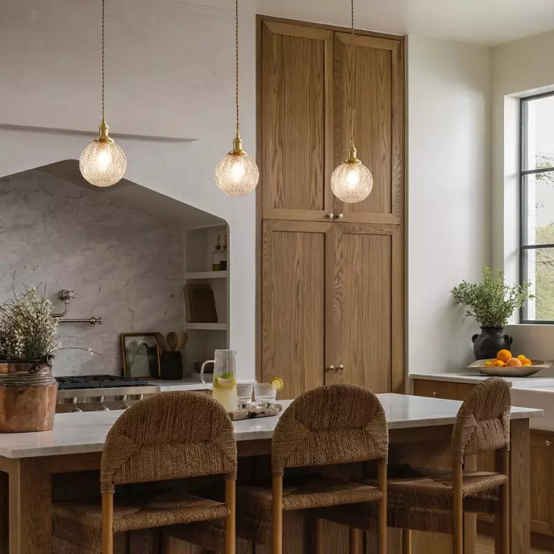 Elwyn Feather Glass Globe Pendant Light