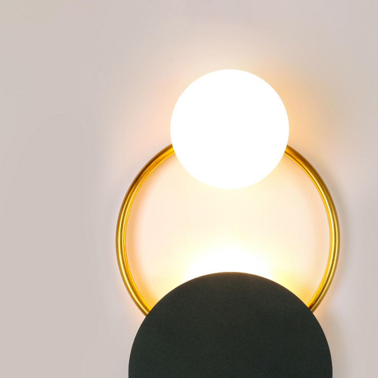 Black Circular Rings Wall Light