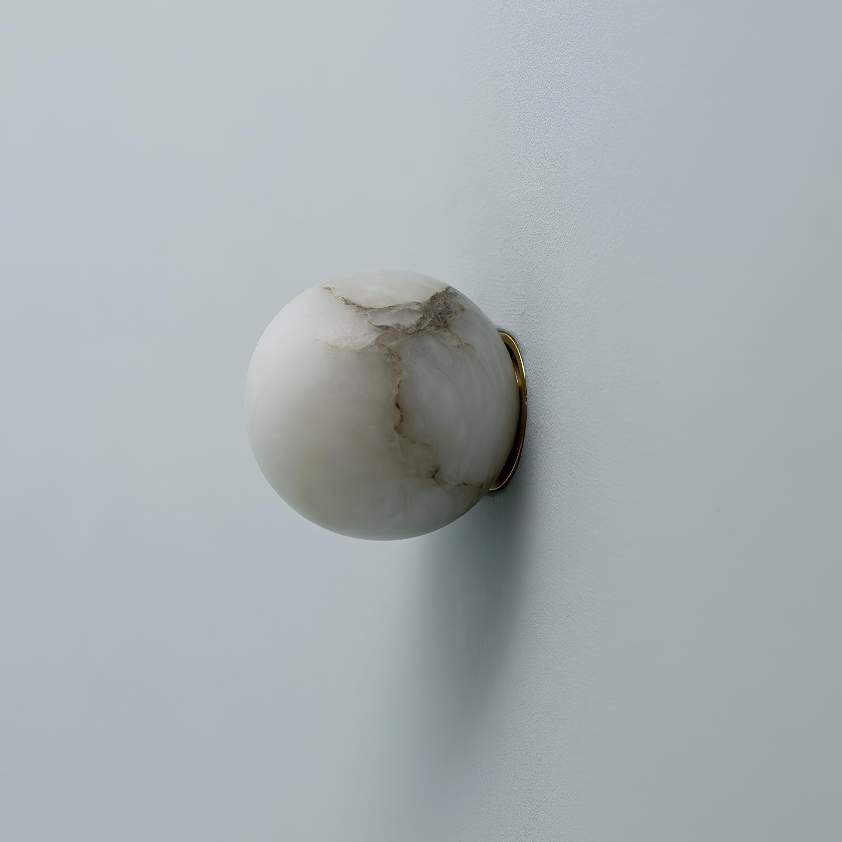 Alabaster Elegance Japandi Mini Orb Wall Lamp