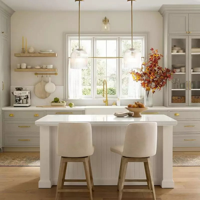 Farmhouse Cooper Ribbed Glass Pendant Light